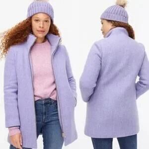 J.Crew Nello Gori Italian Stadium Cloth Wool Blend French Purple Lodge Coat Sz 4